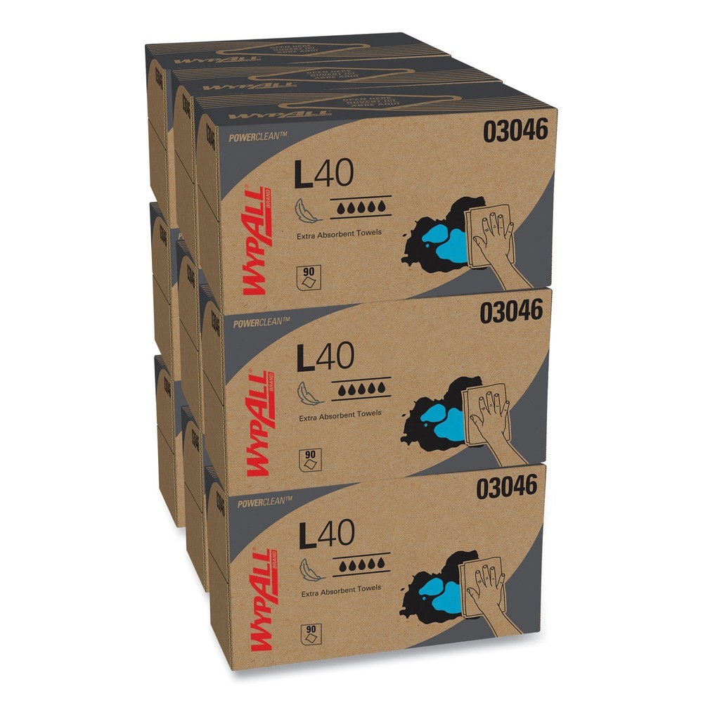 WypAll 03046 10.8 in. x 10 in. POP-UP Box L40 Towels – White (810/Carton) New