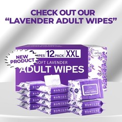 Adult Wipes Extra Large Scented – Skin-Friendly 1 Count (Pack of 720), White
