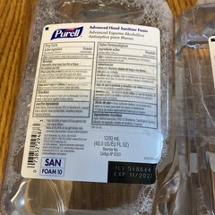 2x PURELL Advanced Hand Sanitizer Foam 1200mL San Foam 10 Dispenser Refills