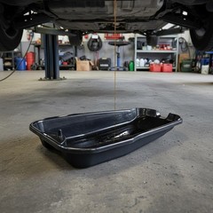 2.5 L Motorcycle Oil Drain Pan Sturdy Plastic Anti Splash Oil Pan for Workshop