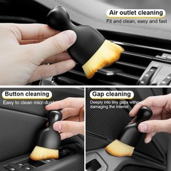 3 PCS Car Detailing Brush, Car Interior Cleaning Dust Brush, Soft Bristle Cleani