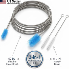 67″ Flexible Drain Brush Set, Double Ended Long Hose Pipe 67 inches, [‘Blue’]