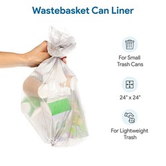 ProCure 7-10 Gallon Clear Garbage Can Liners, 100 Count – Small – Medium Tras…