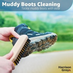 Cleaning Brush, Scrub Brush with Handle for Floor Mats Color: Black and Yellow