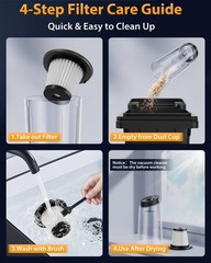 XenonLab Handheld Vacuum Cordless 1.1 Pounds Car Vac 10000PA Hand Held Vacuums 4