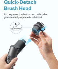 HOTO Cordless Electric Spin Scrubber, IPX7 Full Body Waterproof Grey Black
