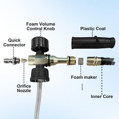 JOEJET Pressure Washer Gun with Foam Cannon, 39.98 cubic inches, Black, White