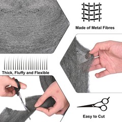 MOGRQAP 65FT Steel Wool 00 for Mice Control, Polishing Pads Steel Wools Roll …