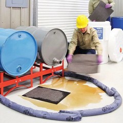 Pig Sorbent Pad, 22 gal, 15 in x 20 in, , Gray, 100 PK MAT240 Pig MAT240 15 in x