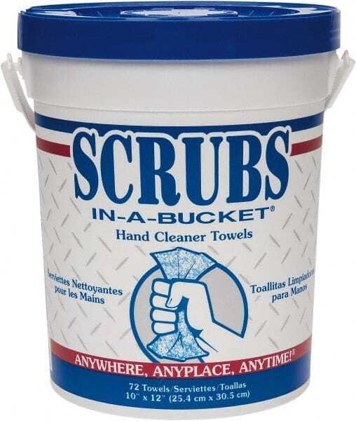 Scrubs 42272 Pre-Moistened Hand Cleaning Wipes, 1 Bucket of 72 Towels