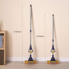 Yocada Sponge Mop Home Commercial Use Tile Floor 3 piece set, Yellow and Grey