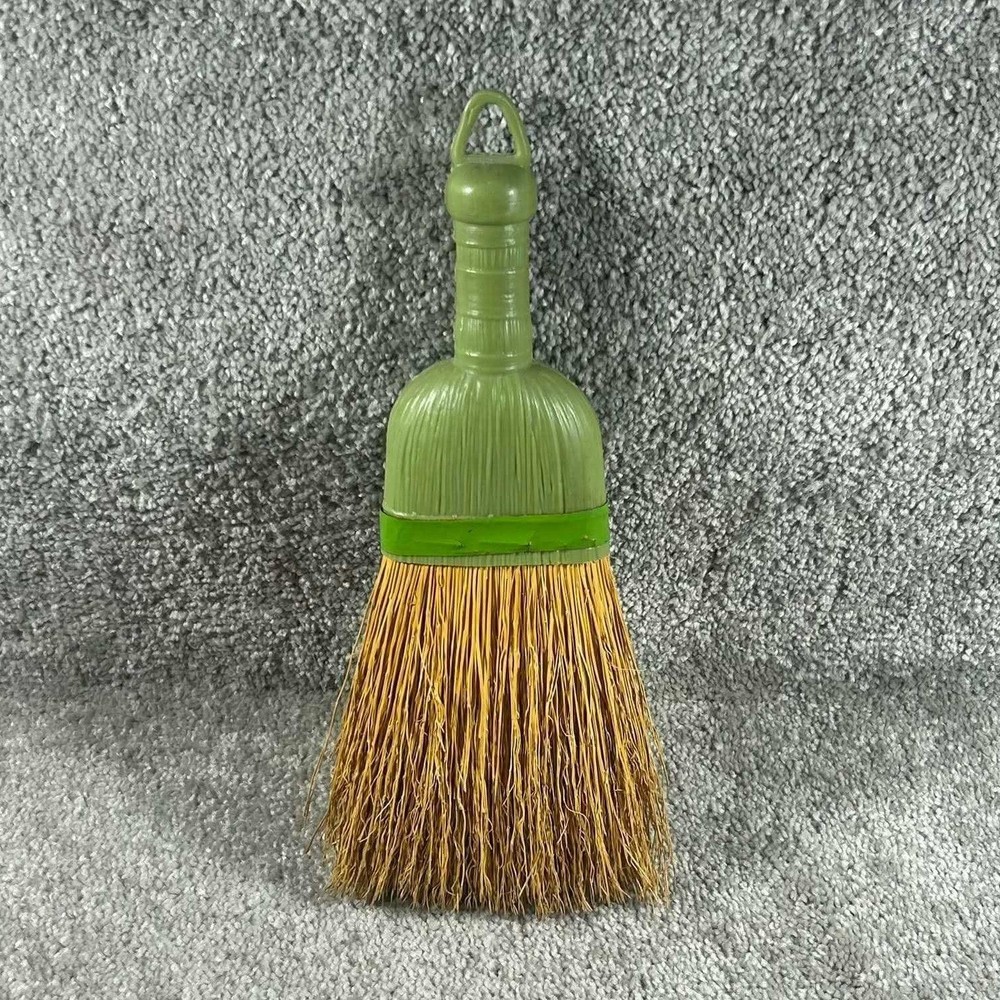 Whisk Broom Green Natural Straw Handheld Cleaning Tool Vintage Decor