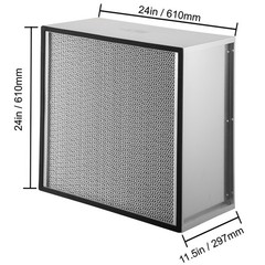 VEVOR HEPA Filter Replacement Pleated Air Filter 24x24x11.5in Galvanized Frame