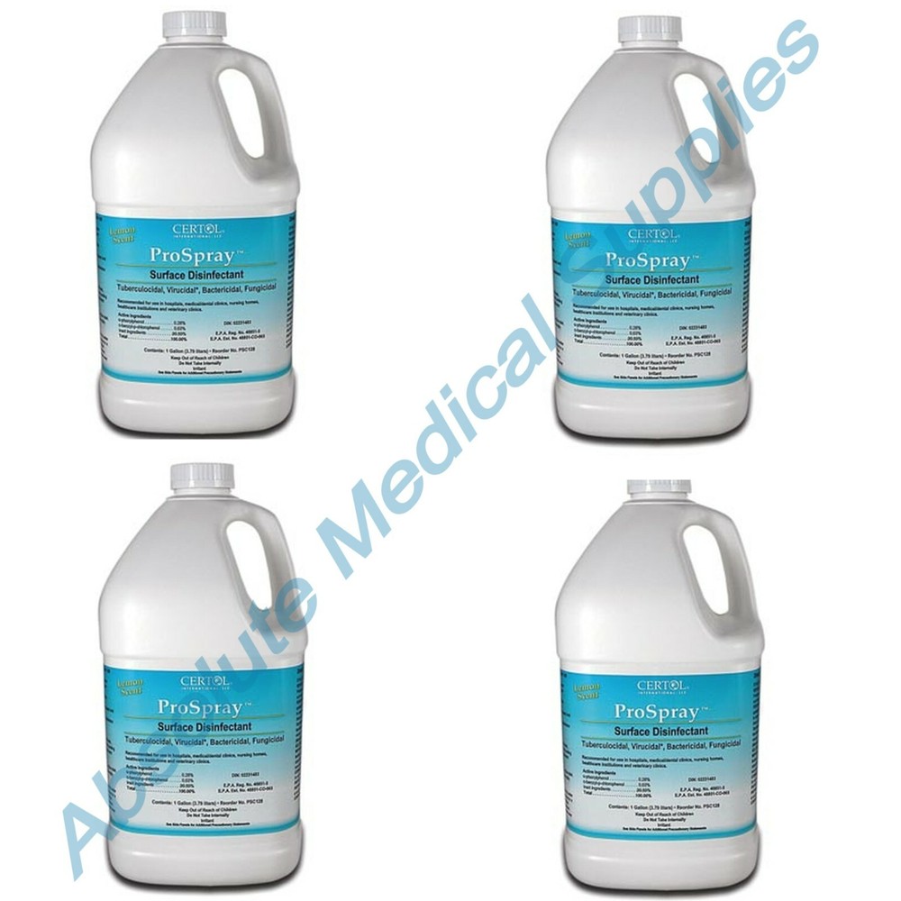 *4-Pack* Certol ProSpray Surface Disinfectant in Lemon Scent 1 Gallon PSC128