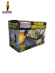 Bags 42 Gallon Contractor 3 Mil Trash Heavy Duty Ties 50 Pack/W Flap Cleanup