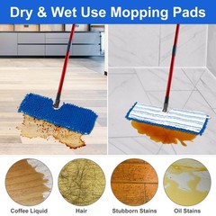 Mop Heads Replacements for O-Cedar Hardwood Floor Flip Mop, Blue