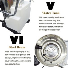 80L Carpet Cleaner Carpet Extractor Upholstery Cleaner 3 in 1 110V 2.7HP
