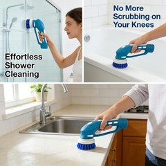 Electric Scrubber Power Cordless, Portable 360 Handheld 9.5X2 inch, Blue