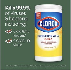 Clorox Wipes Disinfecting Bleach-Free Cleaning Wipes Crisp Lemon – 85 wipes
