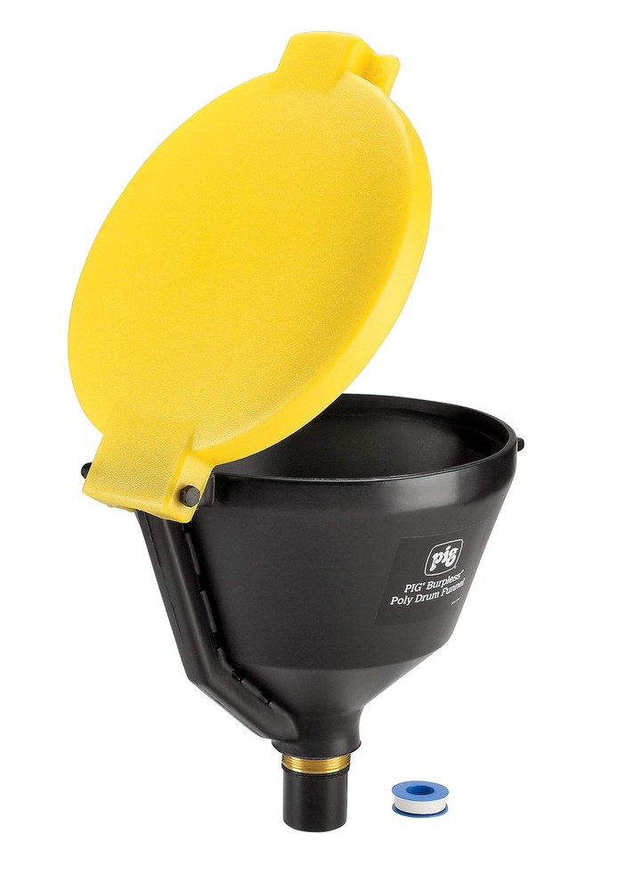 PIG Drum Funnel | Burpless Poly Drum Funnel | for 30 and 55 gal Plastic or St…