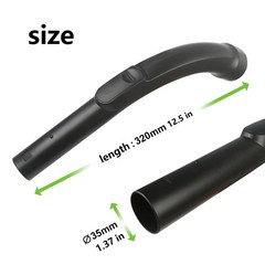 For Miele Vacuum Cleaner Bent End Hose, Plastic Replacement Part, Black