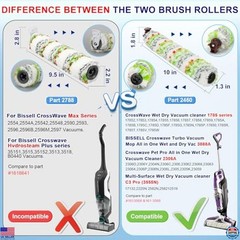 Lemige 3-Pack Brush Filter Set for Bissell CrossWave 3888A, 1785 Pet Pro, 2306A
