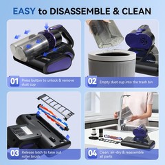 Cleera Mattress Vacuum Cleaner 600W 16Kpa Corded Bed Vacuum 140F Hot Air Filter