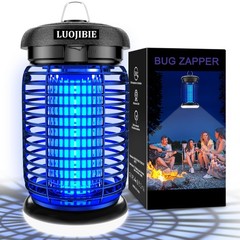 LUOJIBIE Bug Zapper Outdoor, Electric Mosquito Killer Fly Trap with Black