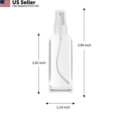 ZEROFIRE 2 Pack Spray Bottles 1oz Clear Plastic Empty 1 Ounce, 2
