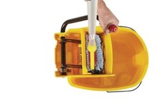 WaveBrake 35 Qt Yellow Mop Bucket with Integrated Wringer and Pour Spout