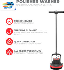 10″ Heavy Duty Commercial Pad Polisher Orbiter Hard Floor Buff Cleaner Machine,