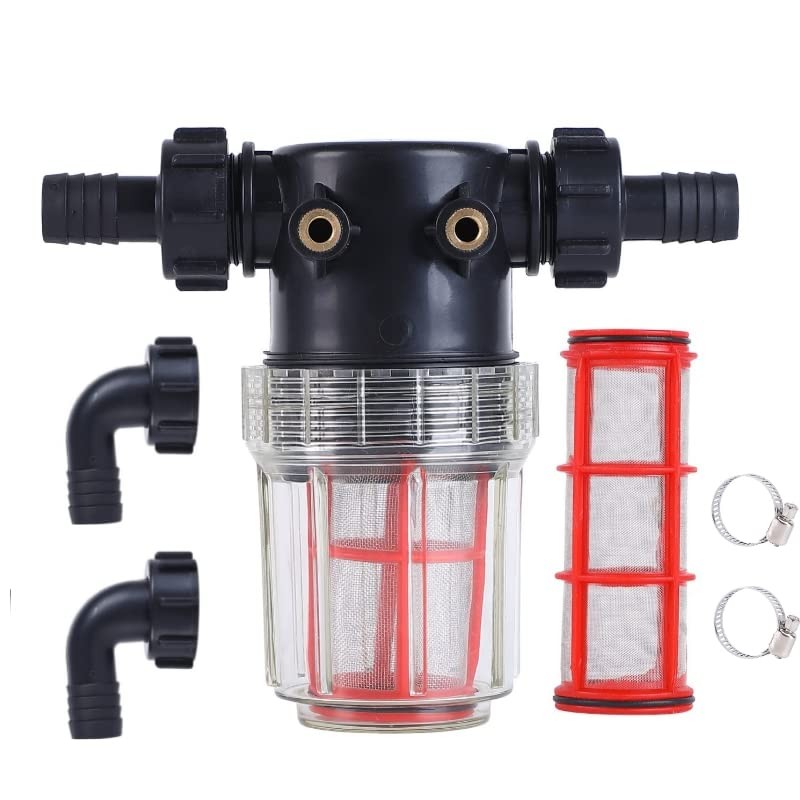 Aimela 3/4”1/2”hose barb filter, sedimentation filter Transparent