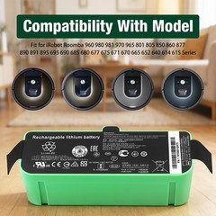 Antiee Upgrade Replacement Battery For Irobot Roomba 960 980 981 970 965 801