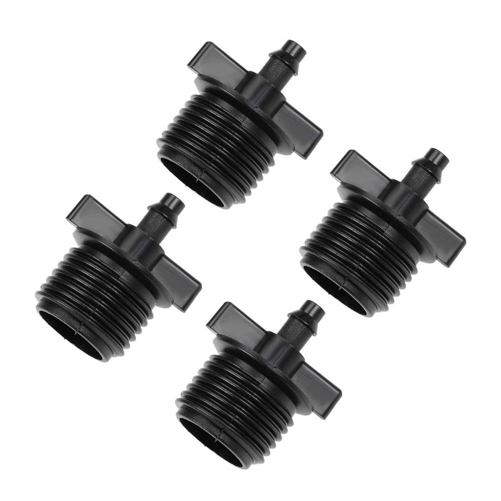 uxcell Barb Drip Pipe Connector 1/2 BSPF Male Thread 4/7mm Hose 4/7mm, Black