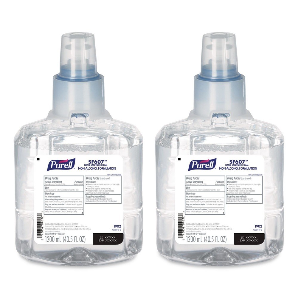 PURELL 190202 1200 mL SF607 Instant Foam Hand Sanitizer Refill (2/CT) New
