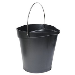Vikan 56869 3 1/4 Gal Round Bucket, 12-3/4 In H, 12 4/5 In Dia, Black,