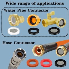 129 PCS Garden Hose Washers Shower Head Gaskets with Screen Filter,Silicone…