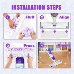 18 Pack Disposable Power Mop Refills for Swiffer – 5X Purple