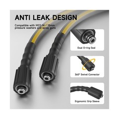Flexible Pressure Washer Hose 100FT, 1/4” Kink Resistant 3600 … FAST USA SHIP