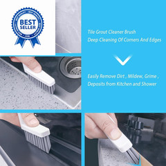 Lumkew Grout Cleaner Brush V Shape, Stiff Cleaning Brushes for White