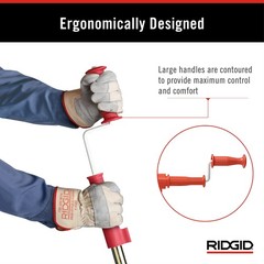 RIDGID 59787 Model K-3 Toilet Auger with Unclogging 3-foot, Stainless, Red
