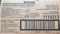 ECOLAB Sani Save No Rinse Cleaner Sanitizer 1110213 0.32oz Each Lot of 12