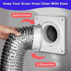 Senshare Dryer Vent Connector Kit, Wall Plate with Quick No hoses