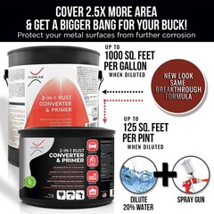 Xion Lab 2 in 1 Rust Converter Metal Primer – Covers Up to 4X More – Industr…