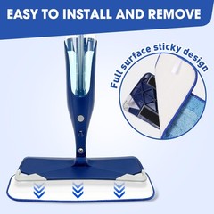 10 Pack Microfiber Cleaning Pads Compatible with Bona Mop, 18 Inch Blue