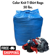 Color Knit T-Shirt 100% Cotton Cleaning Rags 50 lbs. Bag – Multipurpose Cleaning