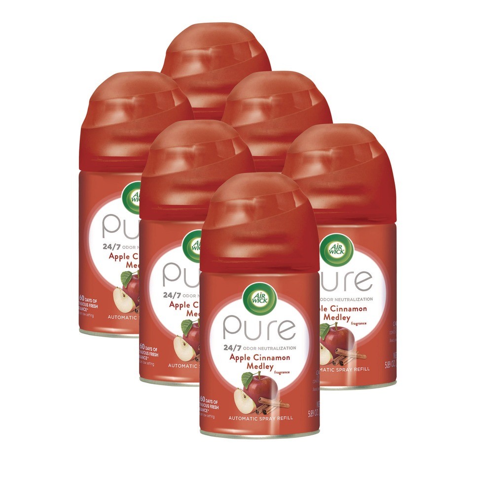Air Wick 78283CT 5.89 oz Aerosol Spray Refill – Apple Cinnamon Medley (6/CT) New