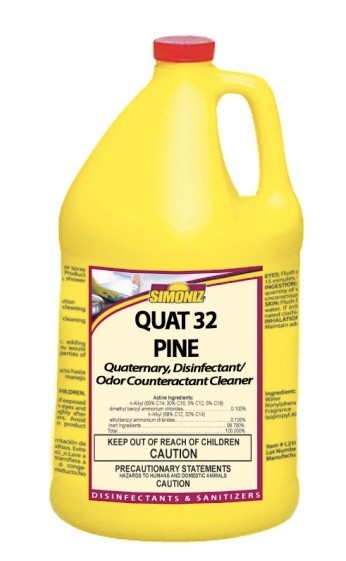 SIMONIZ QUAT 32 PINE SCENT (4) 1 Gallon Bottles