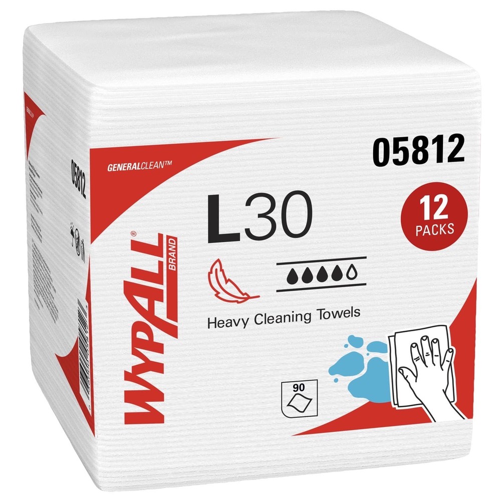 WIPES 1/4 FOLD L30 12/CAWHITE 12″X14 WYPALL KIM-05812