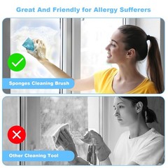 YFUIF 2-Pack Damp Clean Duster Sponge, Magic Sponge Eraser 2PC, Baby Blue